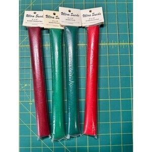 4x Vtg SUNSET SILHOUETTE DESIGNS Ultra Suede Fabric Red Green Microfiber 9"x12"